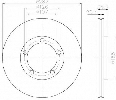 HELLA PAGID 8dd355100011 -  Тормозной диск